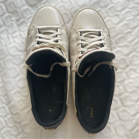 Cole Haan Women’s Size 8 B Mindi Lace-up Sneaker In Ivry Ebsed Snakeskin Design - Picture 9 of 10